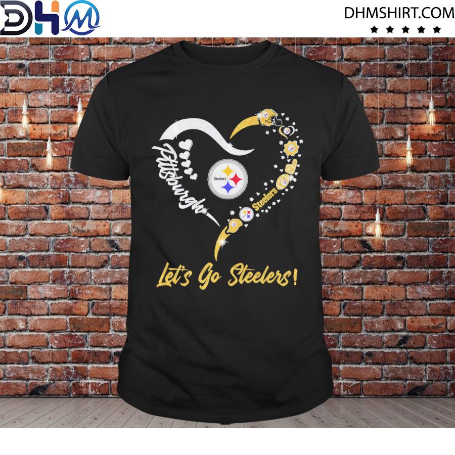 Pittsburgh Steelers Logo Heart Let's Go Steelers Shirt