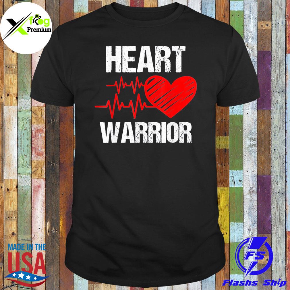 Heart warrior heart disease awareness red heart shirt