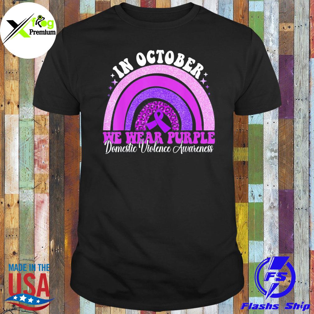 In october we wear purple domestic violence awareness shirt