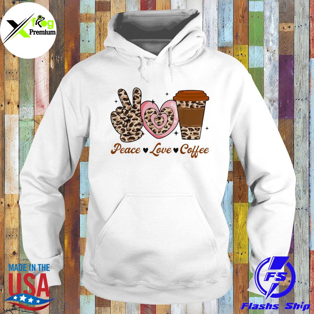 Leopard peace love coffee lovers hippie s Hoodie