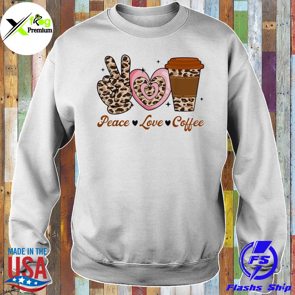 Leopard peace love coffee lovers hippie s Sweater