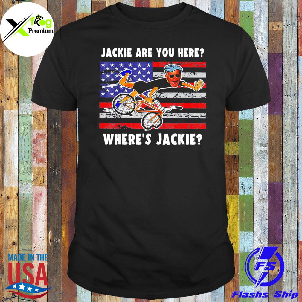 Where's jackie are you here Joe Biden falling off bike shirt