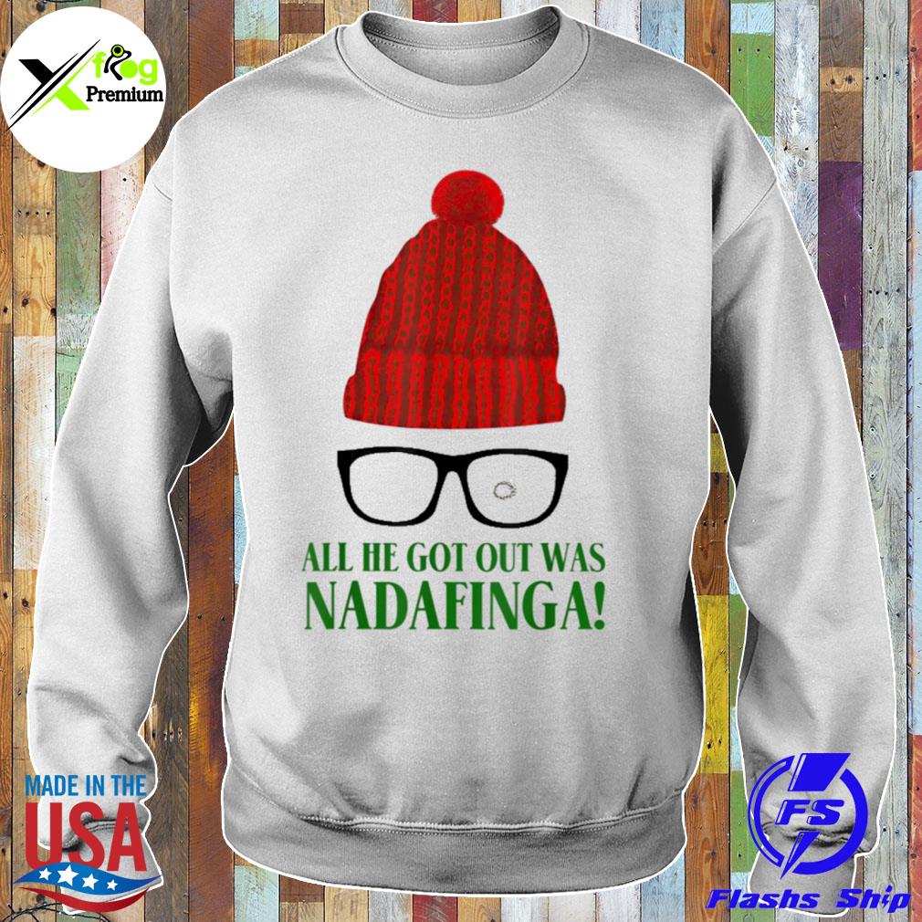 All he got out was nadafinga red plaid Christmas s Sweater
