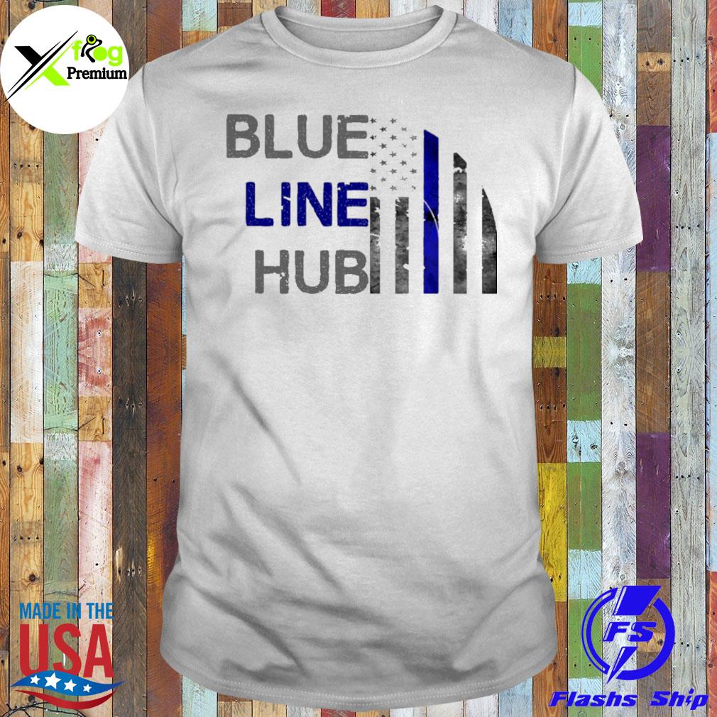 Blue Line Hub american flag shirt