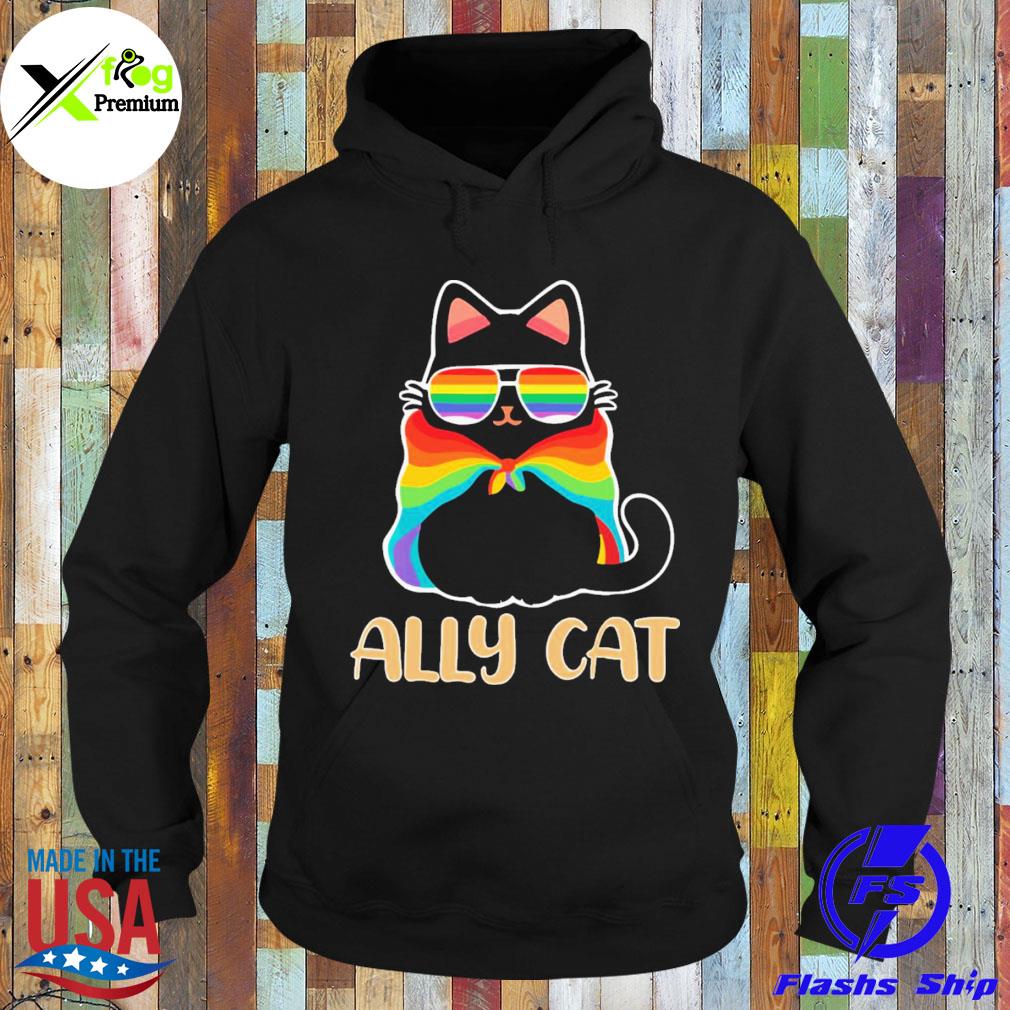 Ally cat LGBT flag s Hoodie