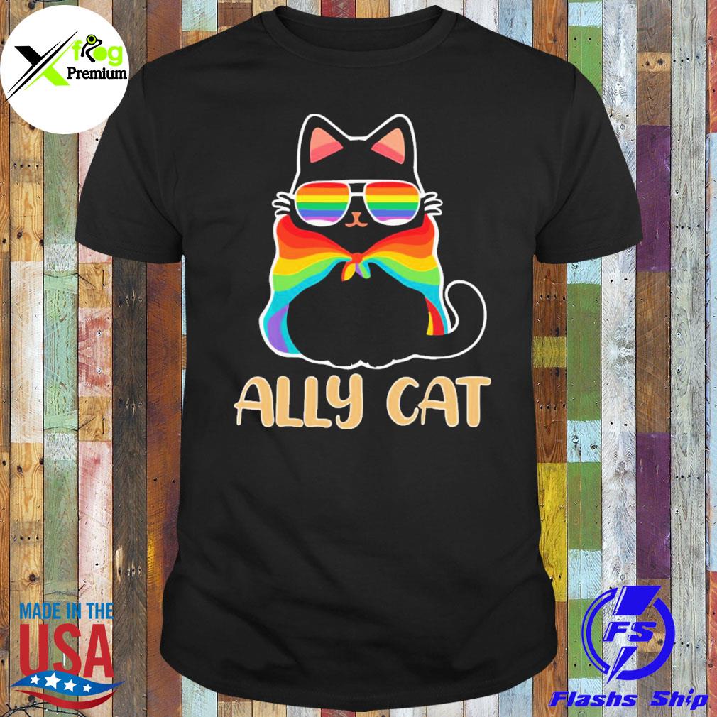 Ally cat LGBT flag shirt