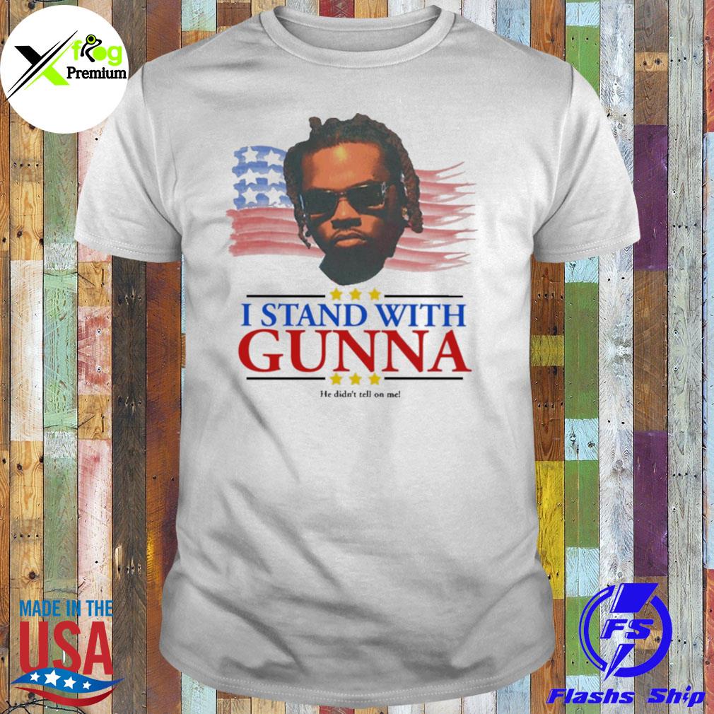 Childish I stand with gunna he didn't tell on me American flag shirt
