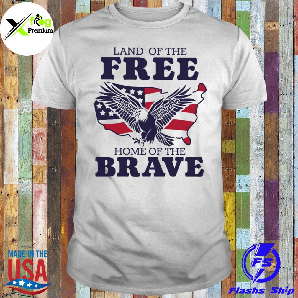 Eagle land of the free home of the brave American flag shirt