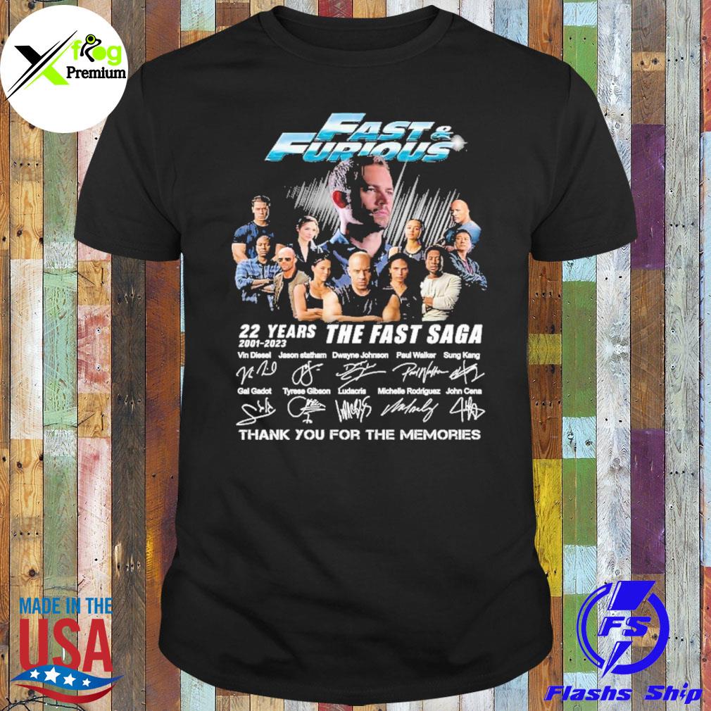 Fast and furious 22years the fast saga thank you for the memories shirt