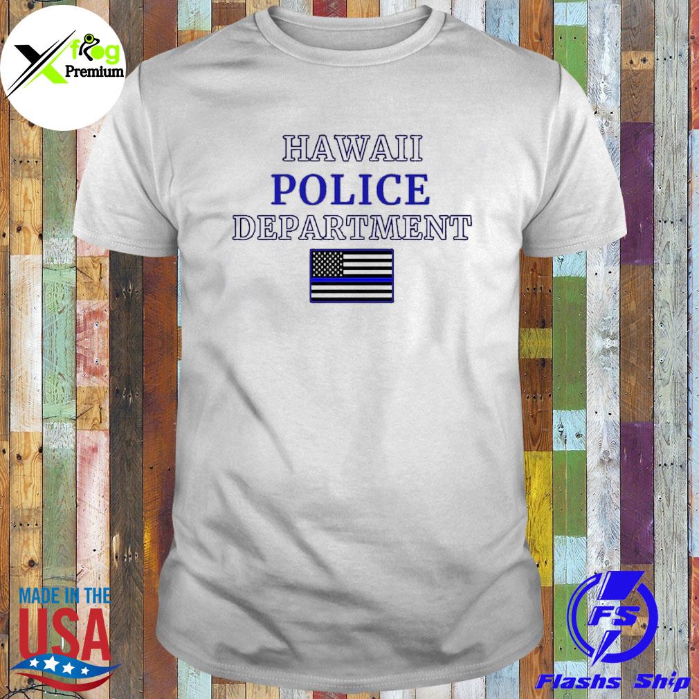 Hawaiian police department American flag shirt