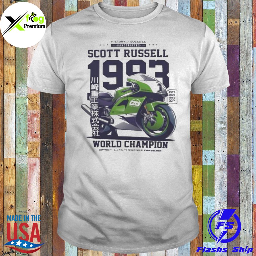 History success scott russell 1993 world champion shirt