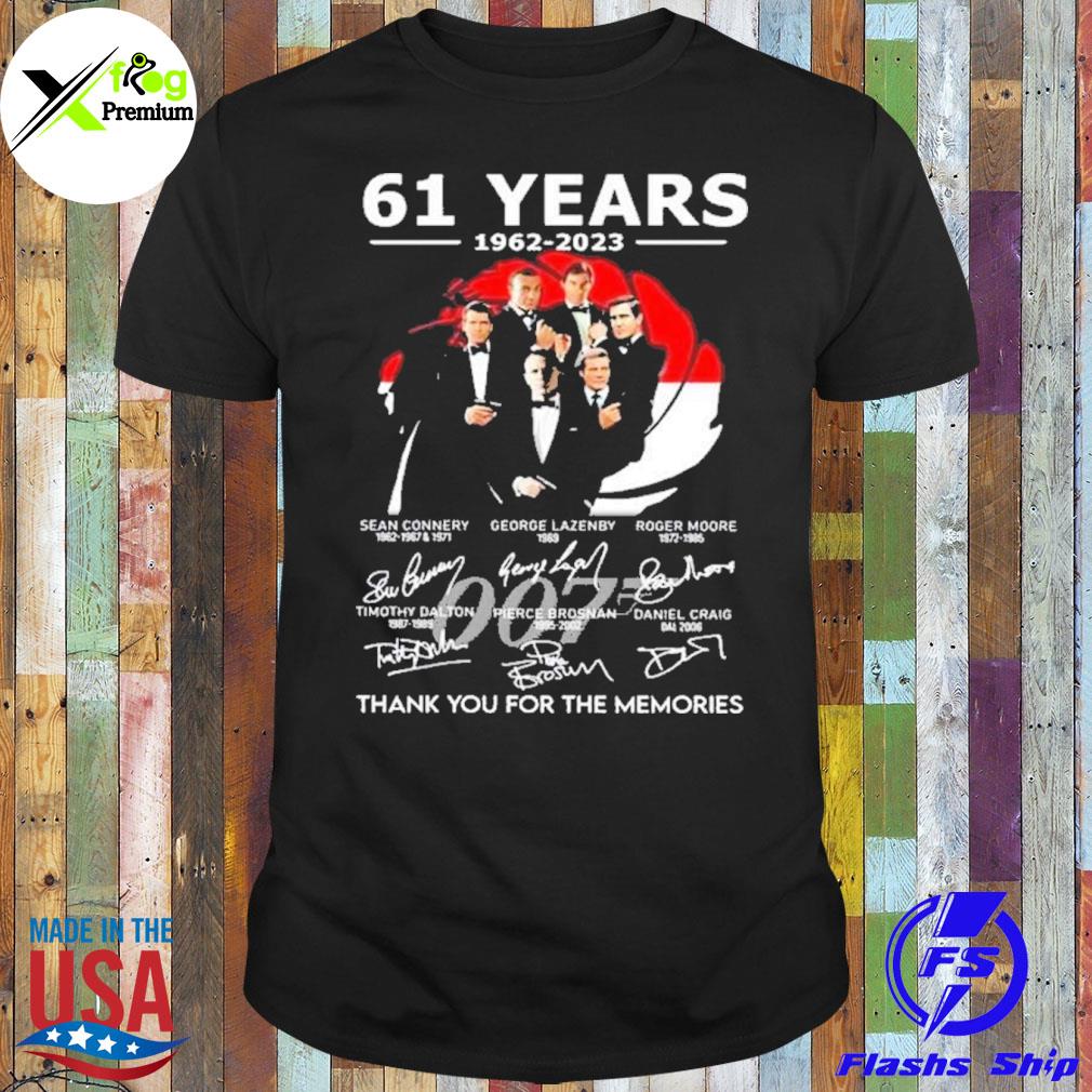 James bond 61 years 1962 2023 thank you for the memories shirt