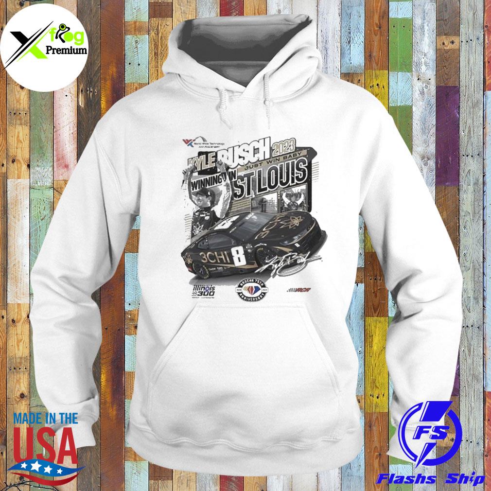 Kyle busch checkered flag sports 2023 enjoy Illinois 300 presented by ticketsmarter race winner s Hoodie