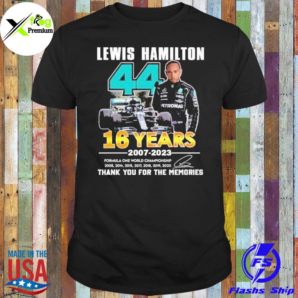 lewis hamilton 44 16 years 2007 2023 thank you for the memories shirt