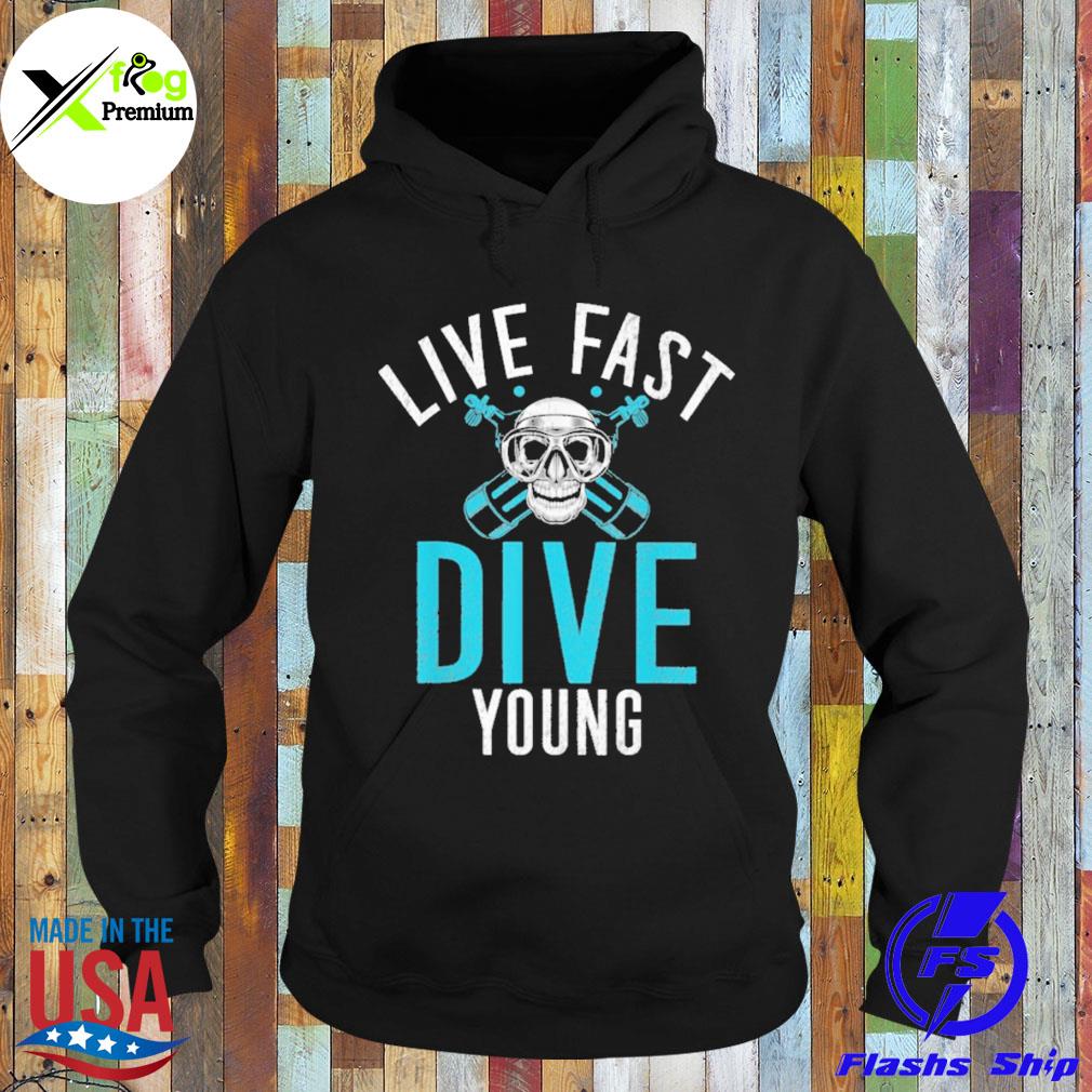 Skull live fast dive young s Hoodie