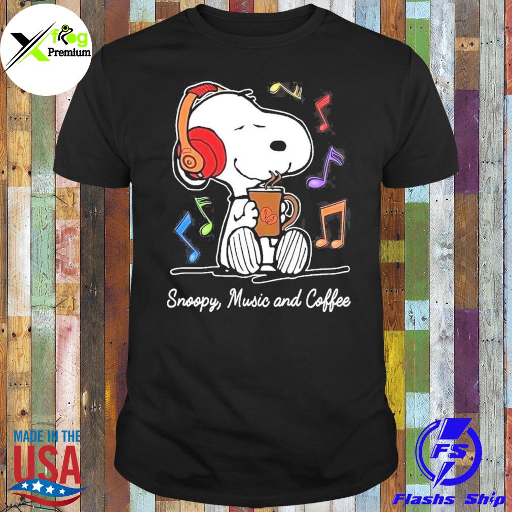 Snoopy music and coffee shirt