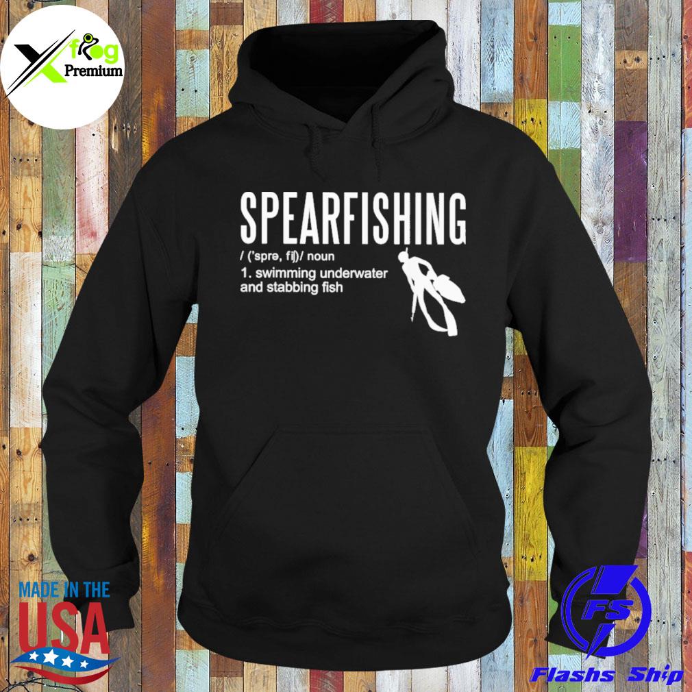 Spearfishing swimming underwater and stabbing fish s Hoodie
