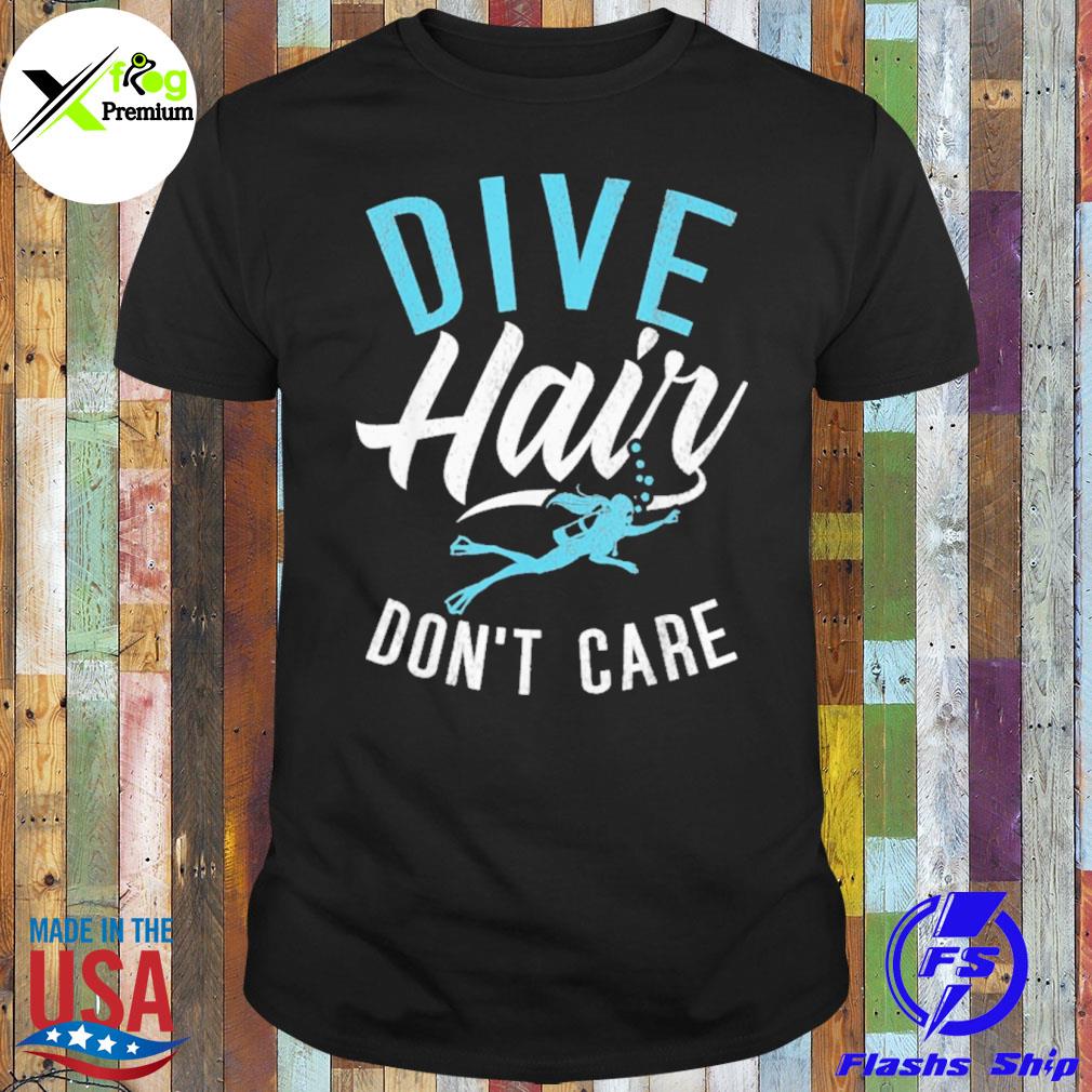 Woman swimming dive hair don't care shirt