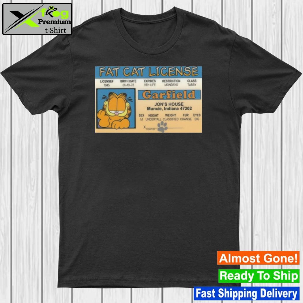 Design garfield Fat Cat License Card T-Shirt