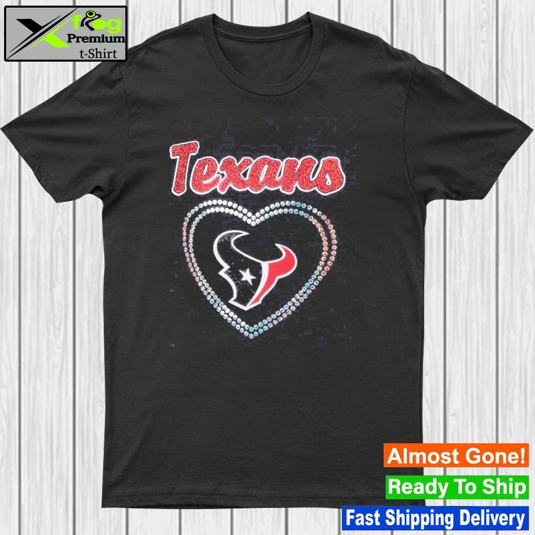 Design houston Texans Girls Youth Heart Logo Shirt