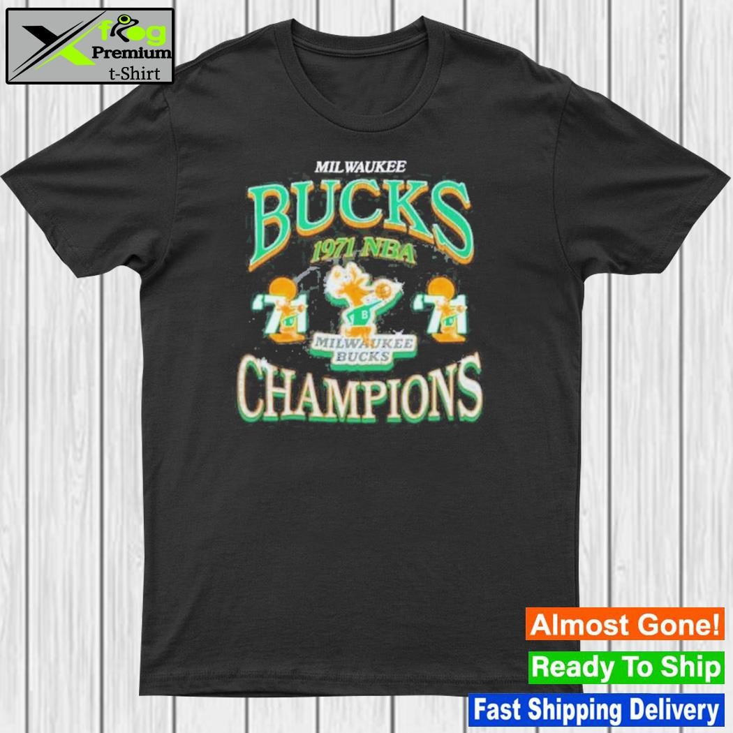 Design milwaukee Bucks Mitchell & Ness Hardwood Classics 1971 Finals Champions Era T-Shirt