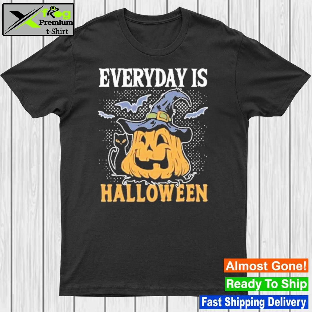 Design pumpkin Black Cat Everyday Is Halloween T-Shirt