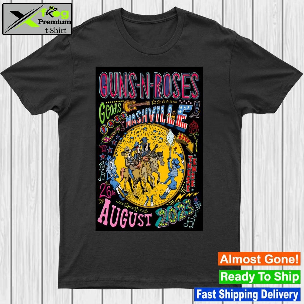 Guns n' roses august 26th 2023 nashville tn poster shirt