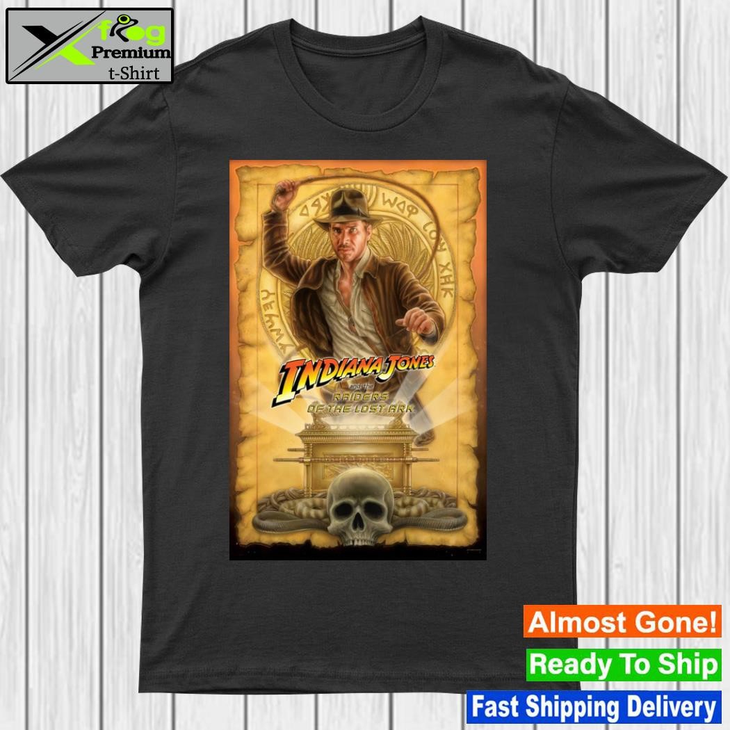 Indiana jones poster august 30 2023 pursuit of relics by doug pagacz giclee shirt