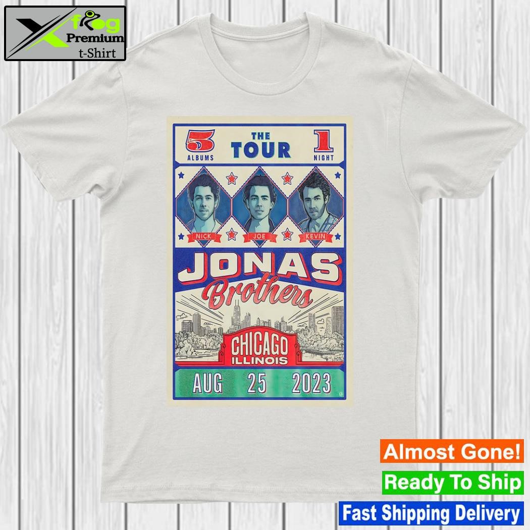 Jonas brothers the tour chicago Illinois 08.25.2023 poster shirt