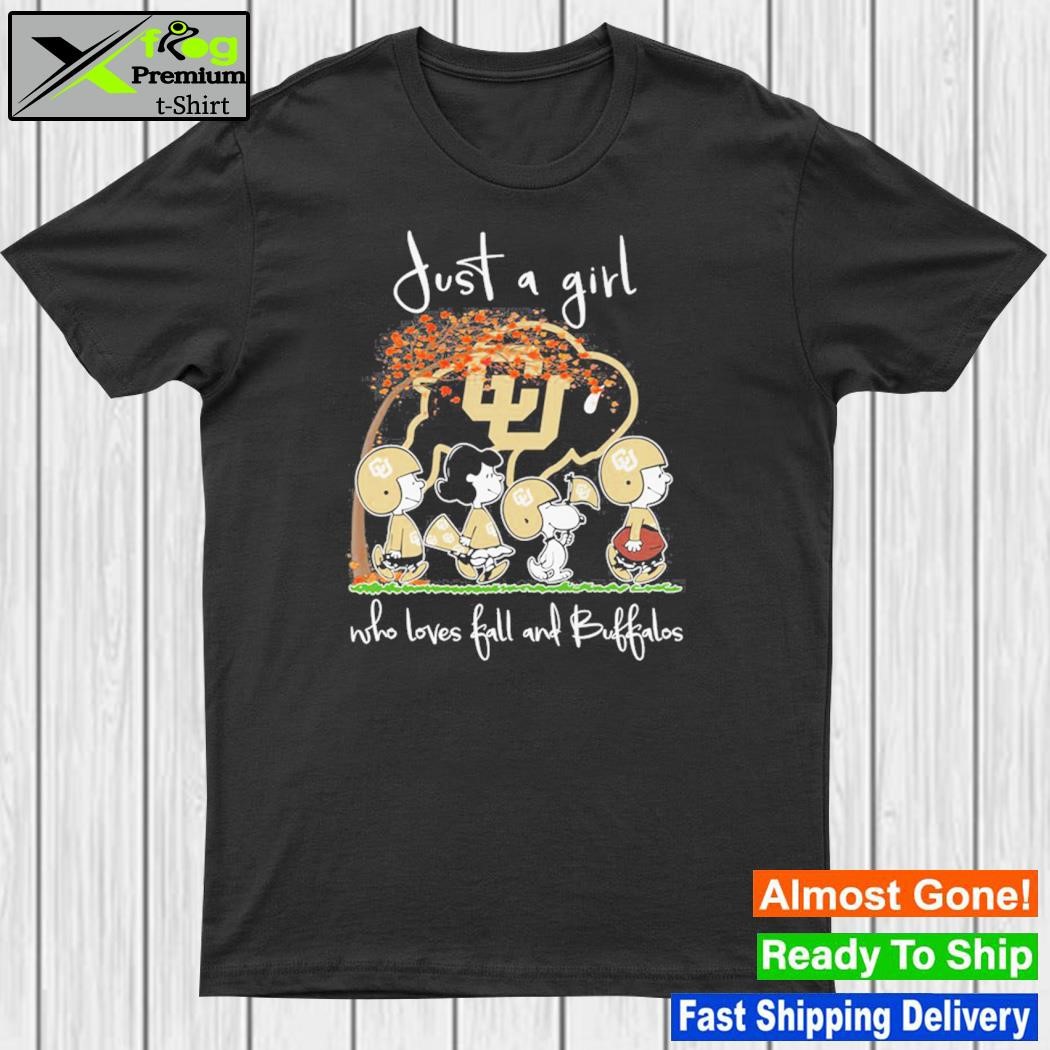 Just a girl who love fall and Colorado buffaloes Peanuts Snoopy shirt