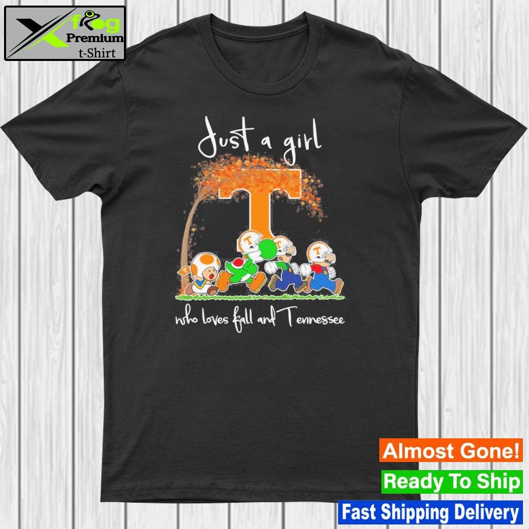 Just a girl who loves fall and Tennessee mario shirt