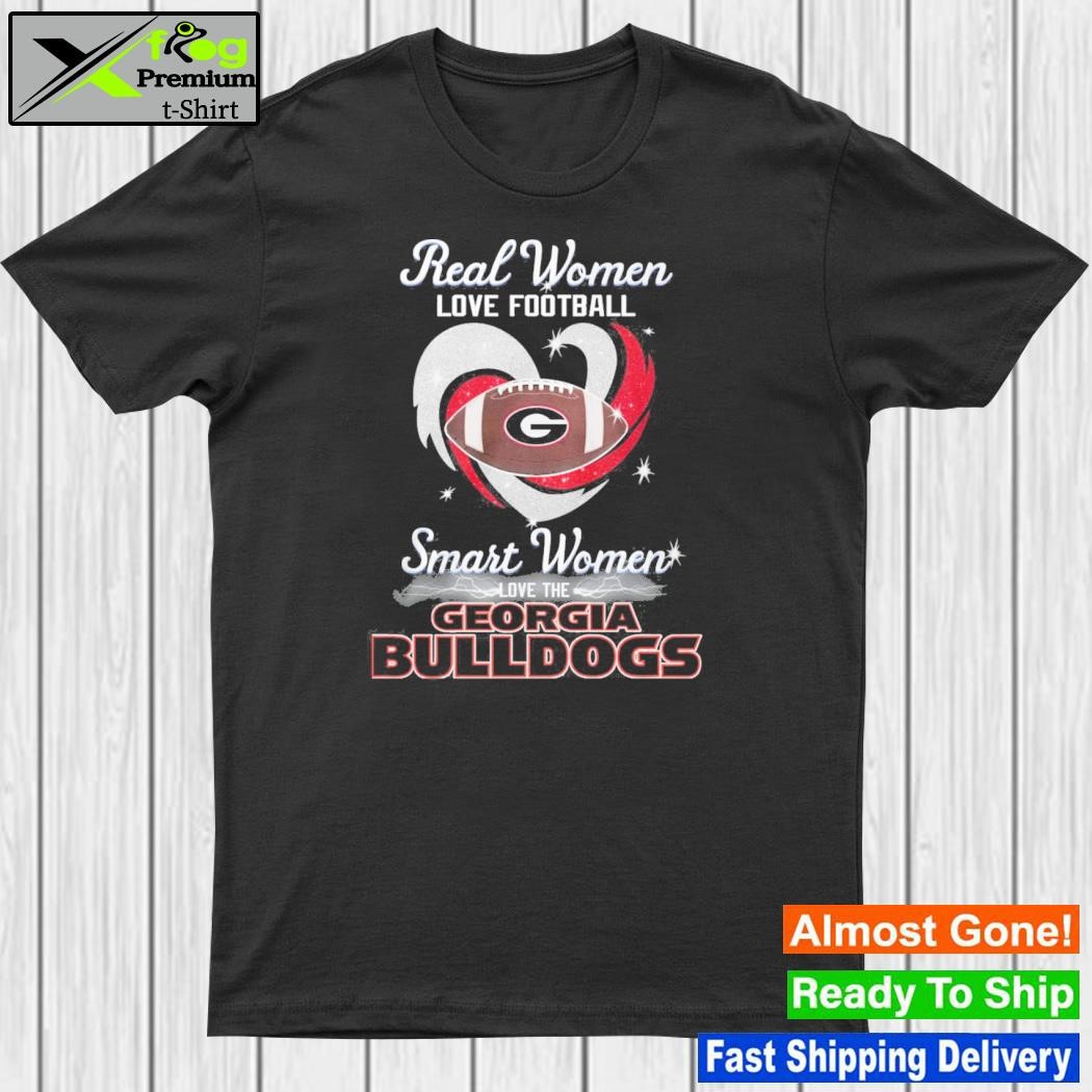 Real women love football smart women love the Georgia Bulldogs heart logo  shirt, hoodie, sweater, long sleeve and tank top