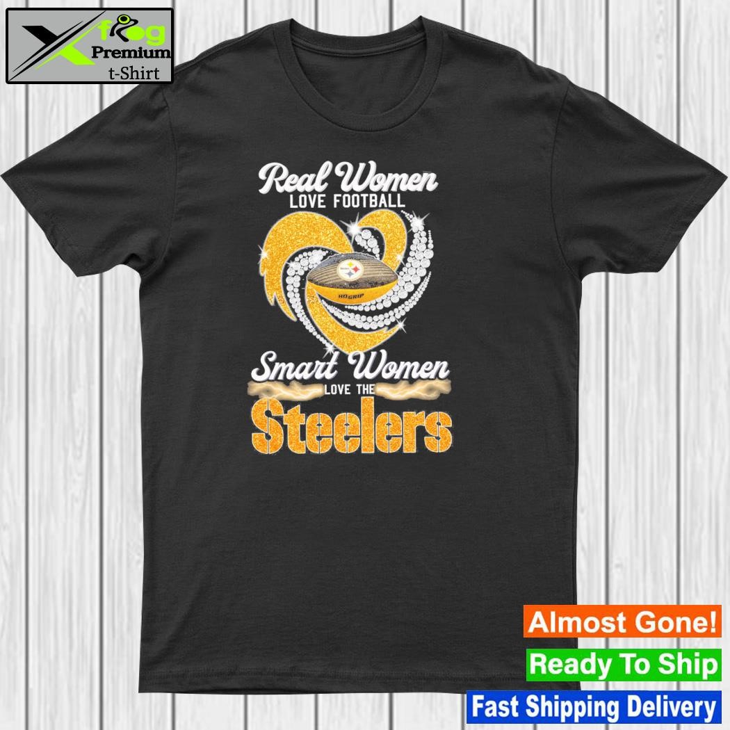 Real women love football smart women love the steelers heart 2023 shirt