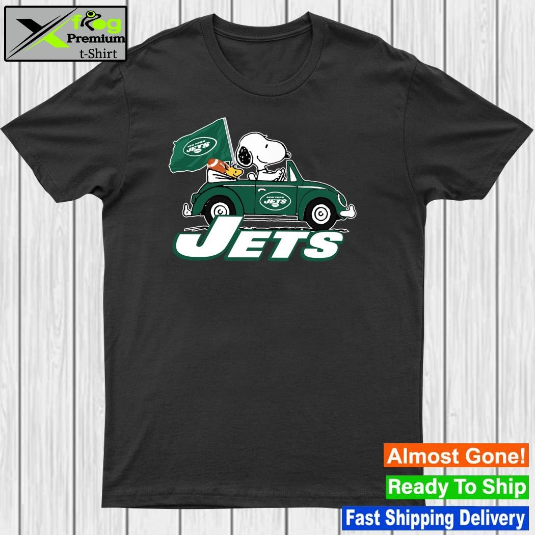 Snoopy and woodstock car flag jets shirt