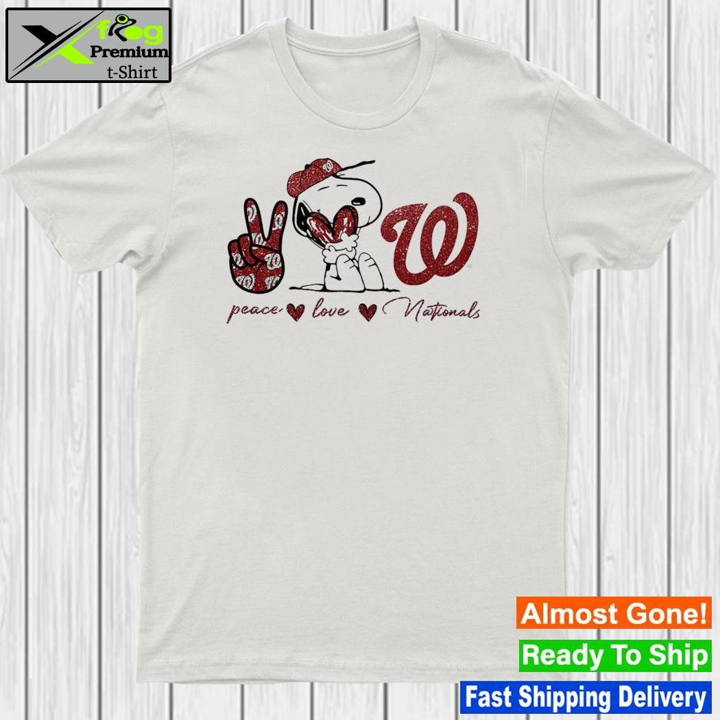 Washington Nationals Peace Love Nationals Snoopy Shirt