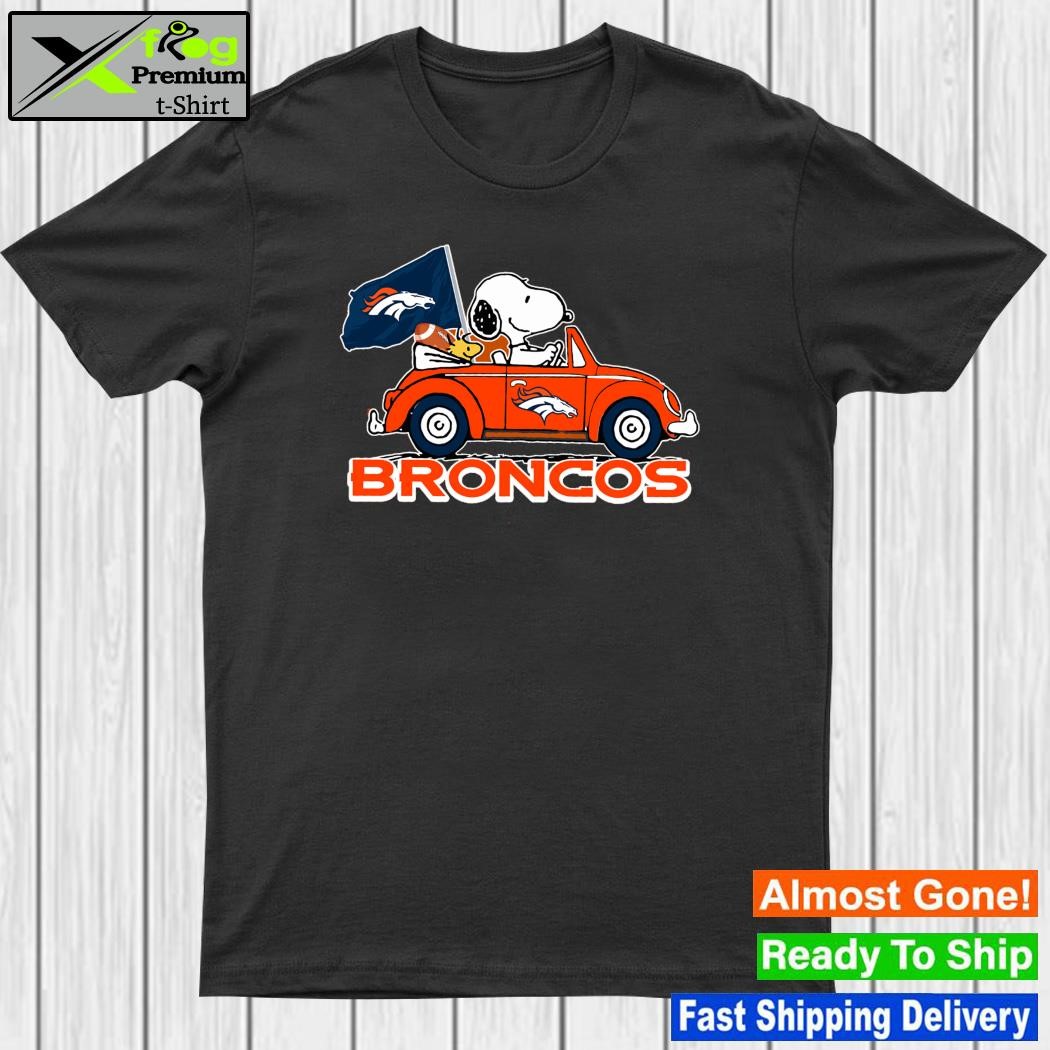 snoopy and woodstock car flag broncos shirt