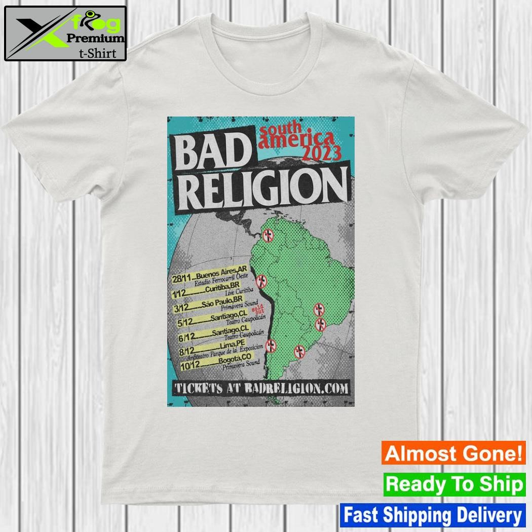 Bad religion tour south America 2023 limited poster shirt