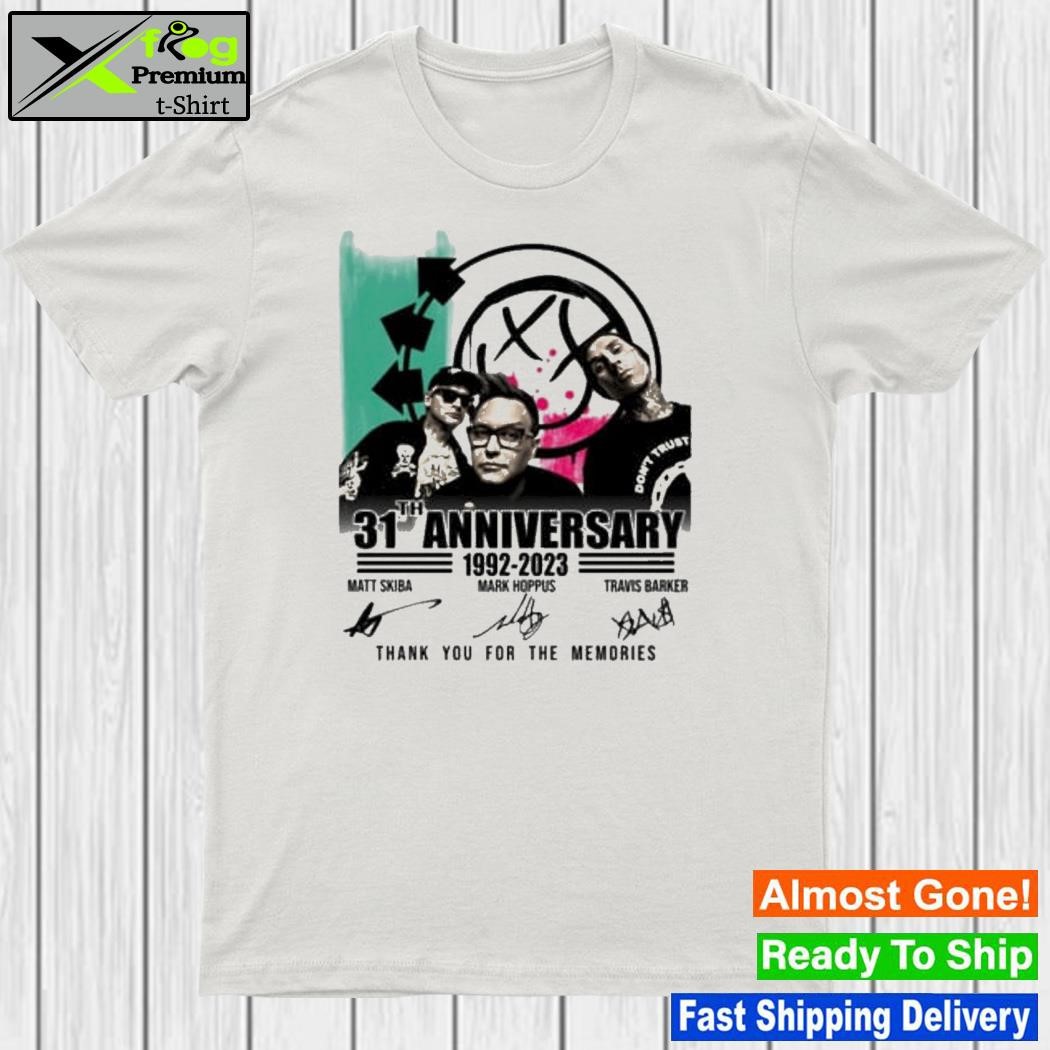 Blink 182 31th anniversary 1992 – 2023 thank you for the memories shirt