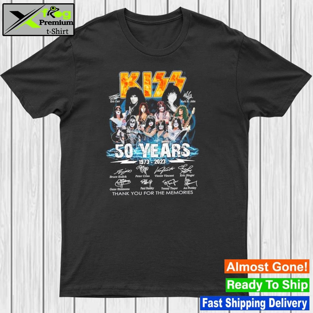 Kiss Band Shirt 50 Years 1973 – 2023 Thank You For The Memories Signature T-Shirt