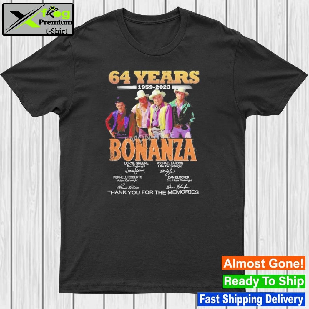 Official 64 Years 1959-2023 Bonanza Thank You For The Memories Signatures Shirt