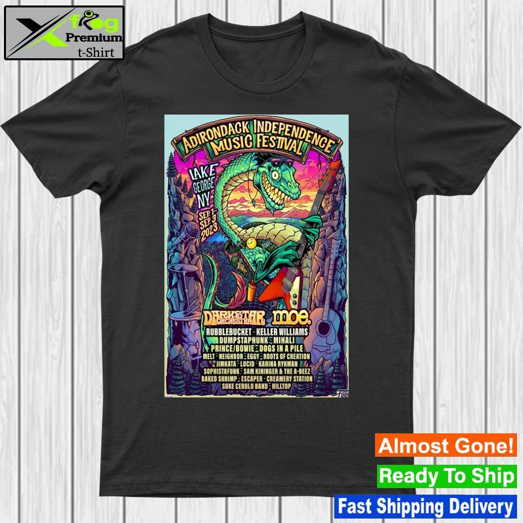 Official adirondack independence music festival lake george ny event sep.1 - sep.3 2023 poster shirt