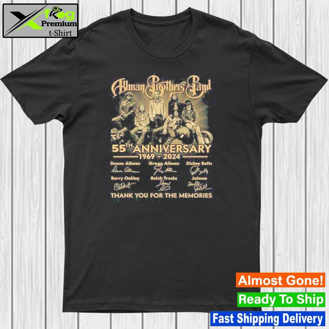 Official allman Brothers Band 55th Anniversary 1969 – 2024 Thank You For The Memories T-Shirt