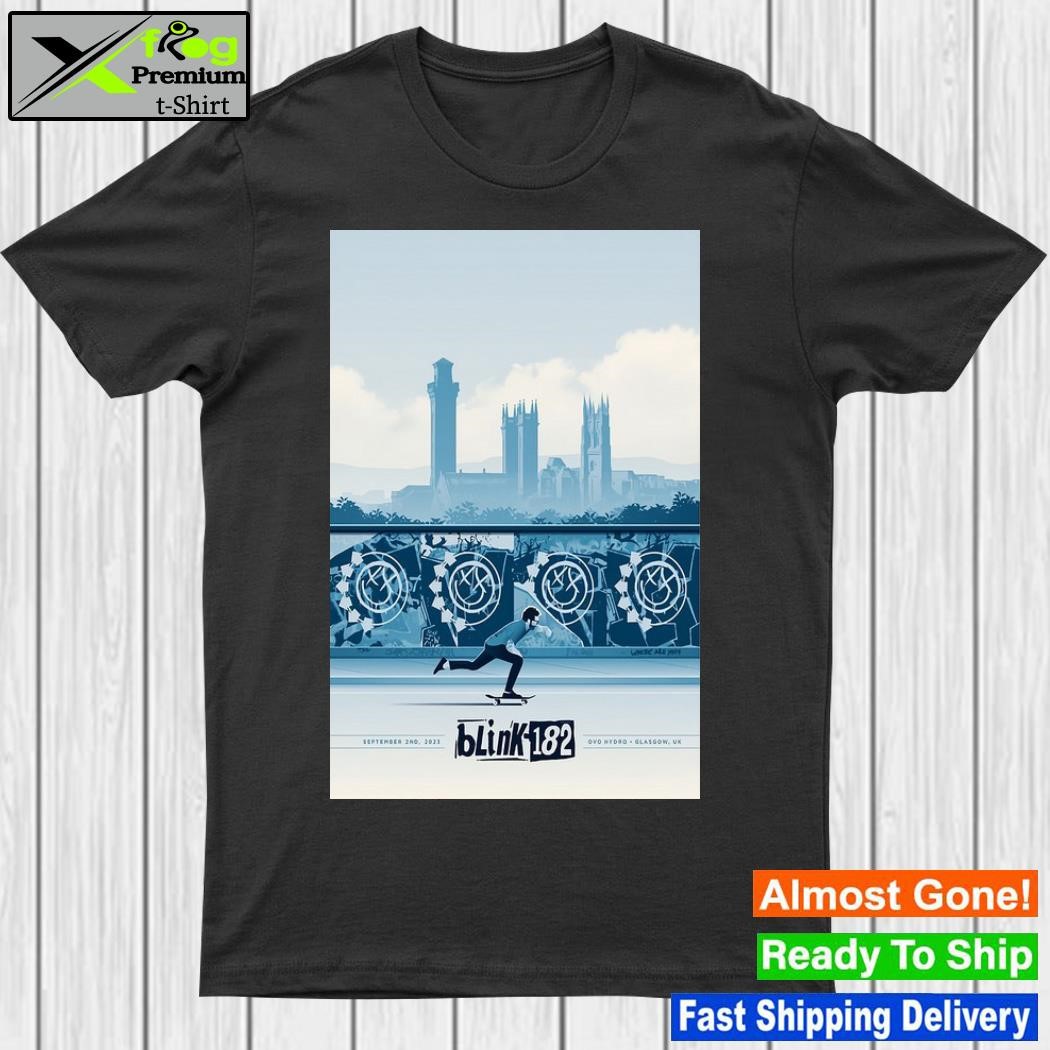 Official blink-182 glasgow scotland sept 02 2023 poster shirt