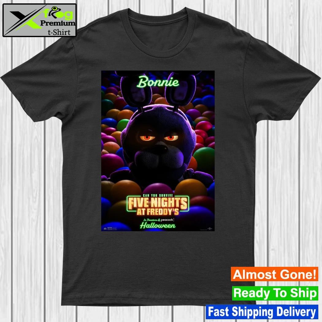 Official bonnie character fnaf movie poster 2023 halloween five nights at freddy poster shirt