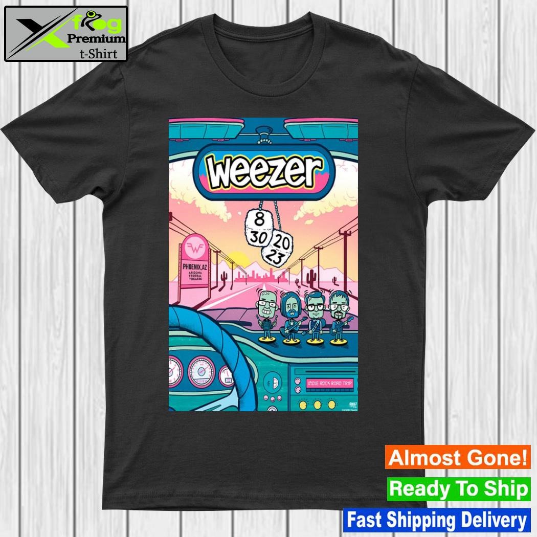 Official weezer august 30 2023 Arizona financial theatre phoenix az poster shirt