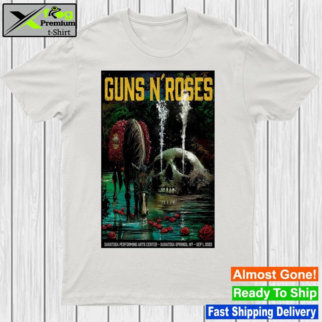 Saratoga springs ny september 1 2023 guns n' roses tour poster shirt