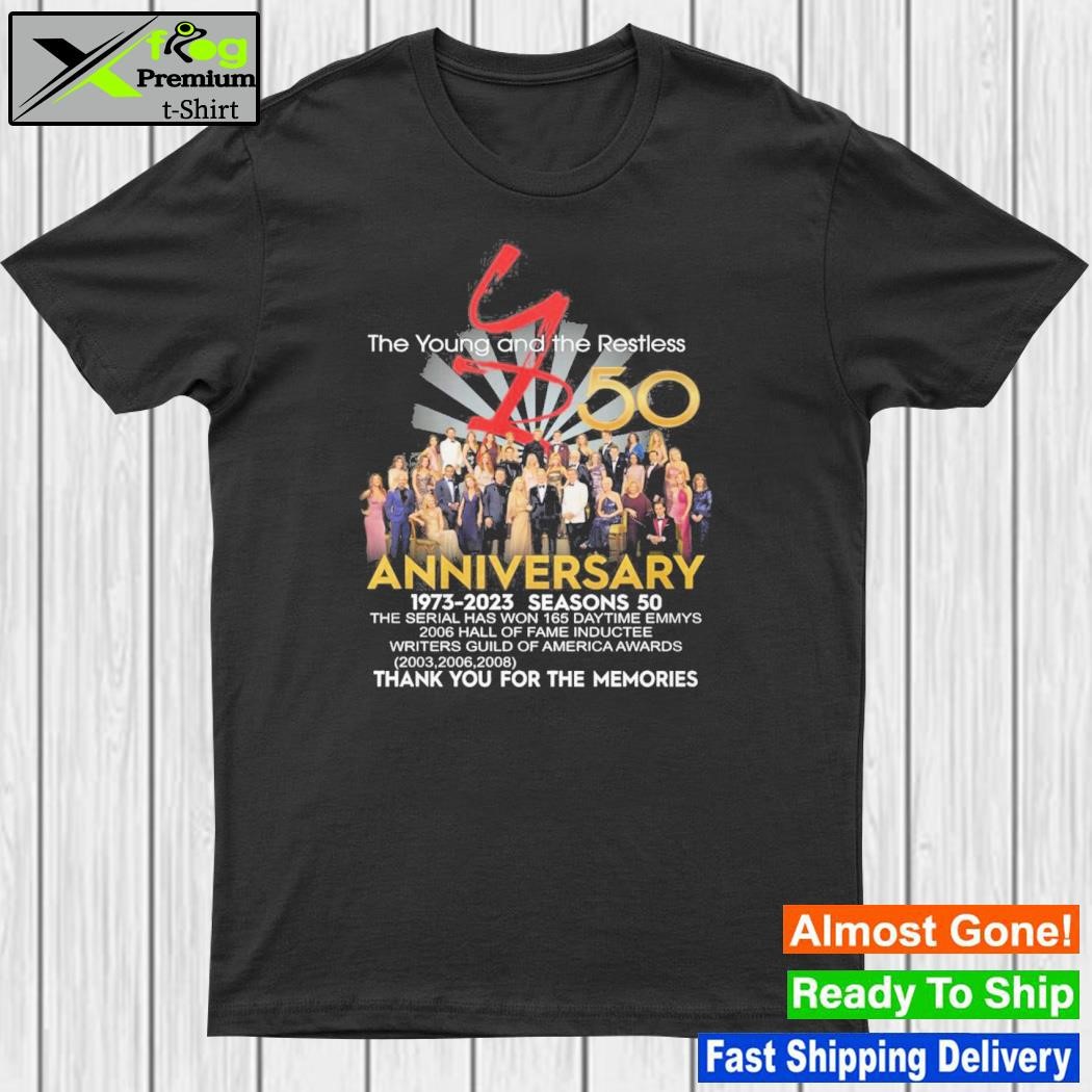 The young and the restless 50 anniversary 1973-2023 season 50 thank you for the memories shirt
