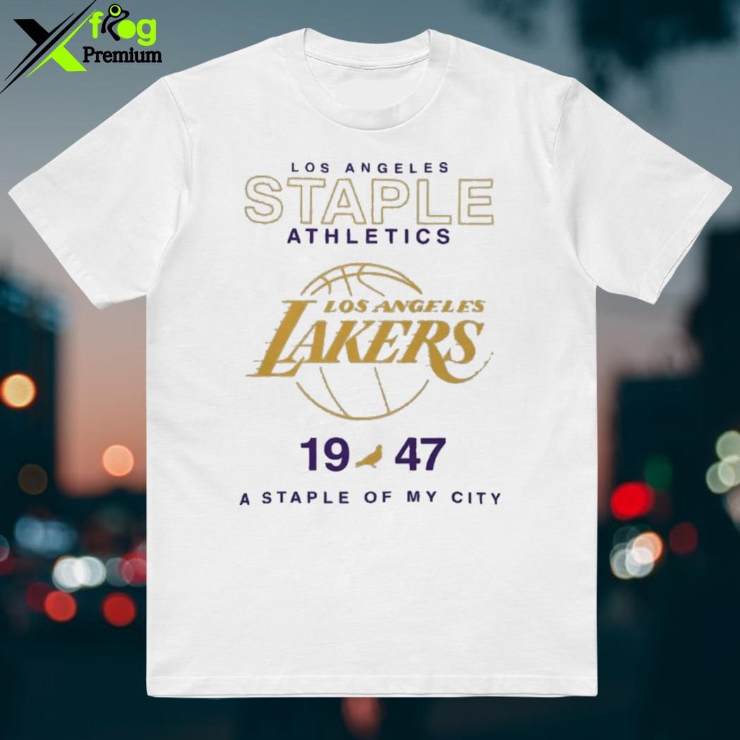 Men's NBA x Staple Cream Los Angeles Lakers Home Team T-Shirt Size: Large