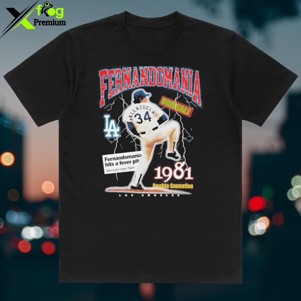 Mitchell and Ness LA Dodgers M&N Highlight Sublimated Fernando Valenzuela  T-Shirt