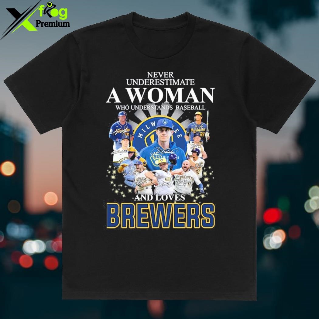 Just A Woman Who Loves Milwaukee Brewers 2023 Signatures Shirt